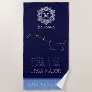 Northern Hemisphere Constellation Ursa Major Beach Towel