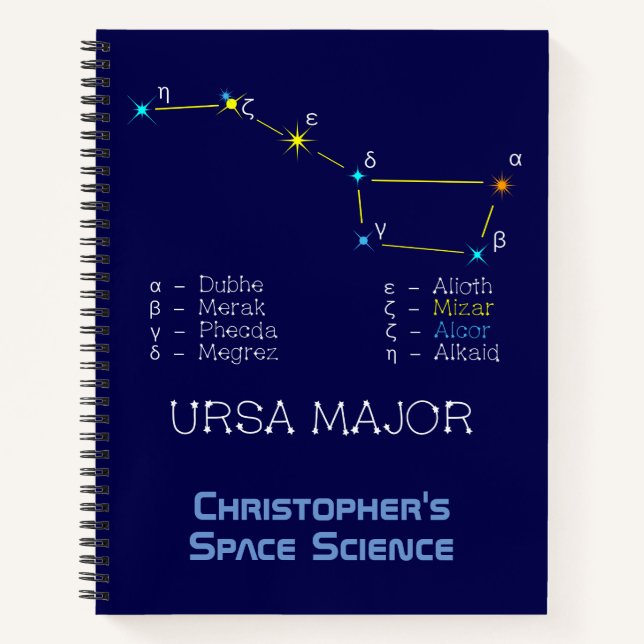 Northern Hemisphere Constellation Ursa Major Notebook (Front)