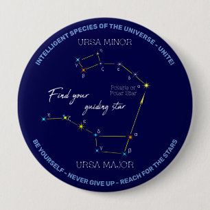 Northern Hemisphere Finding Polaris Star 10 Cm Round Badge