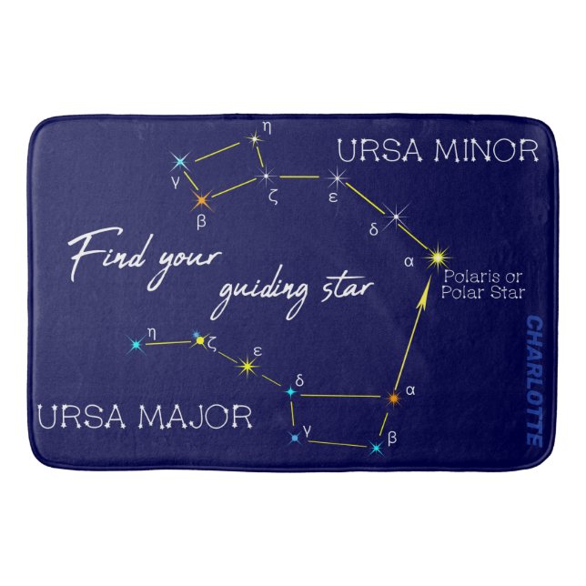 Northern Hemisphere Finding Polaris Star Bath Mat (Front)