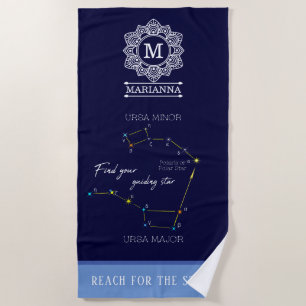 Northern Hemisphere Finding Polaris Star Beach Towel