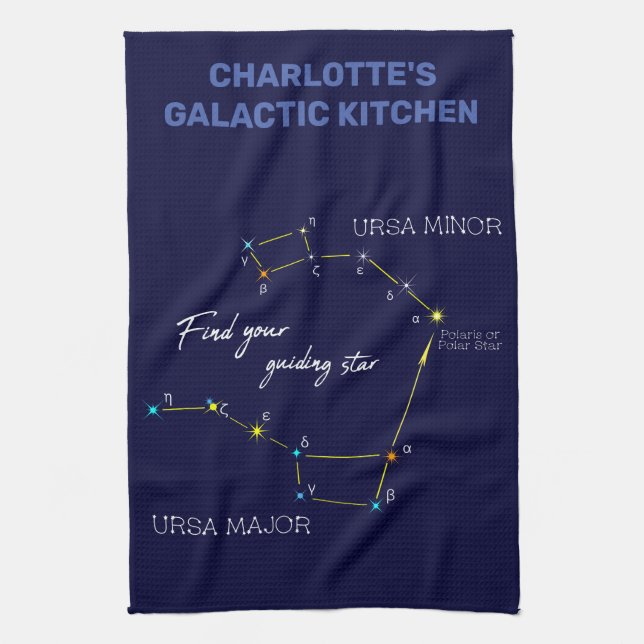 Northern Hemisphere Finding Polaris Star Tea Towel (Vertical)