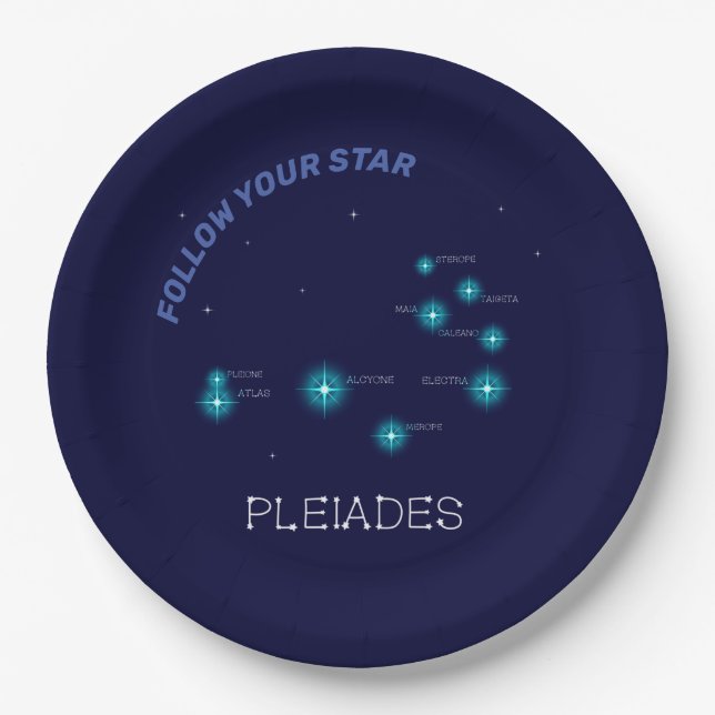Northern Hemisphere Pleiades Star Formation Paper Plate (Front)