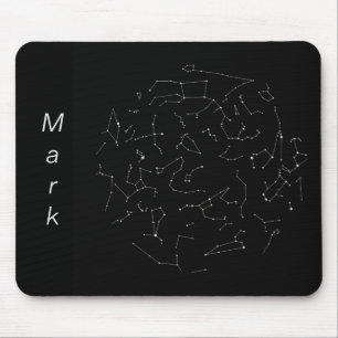 Northern Hemisphere Sky Constellations with Name Mouse Pad