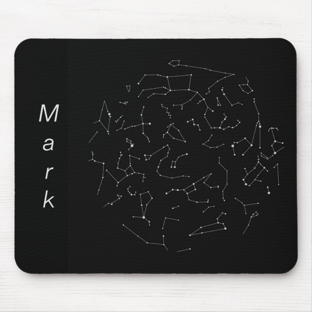 Northern Hemisphere Sky Constellations with Name Mouse Pad (Front)