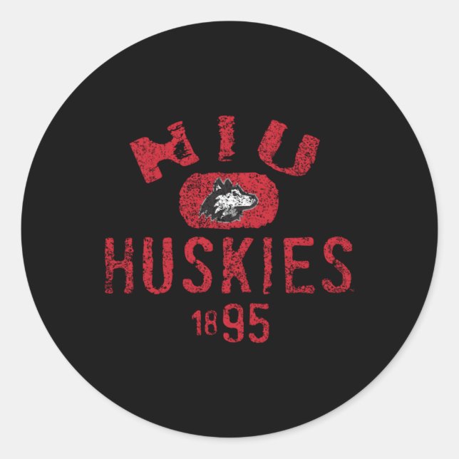 Northern Illinois Huskies 1895 Classic Round Sticker (Front)
