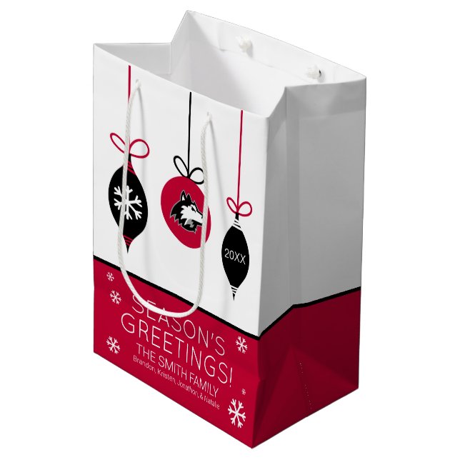 Northern Illinois Huskies | Christmas Medium Gift Bag (Front Angled)