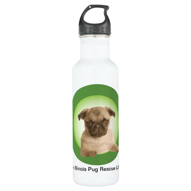 Northern Illinois Pug Rescue 710 Ml Water Bottle (Front)