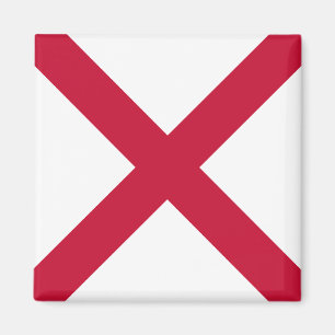 Northern Ireland Badge - Red Saltire on White Magnet