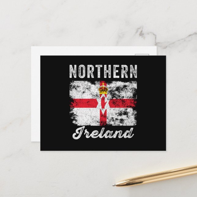 Northern Ireland Flag Distressed Postcard (Front/Back In Situ)