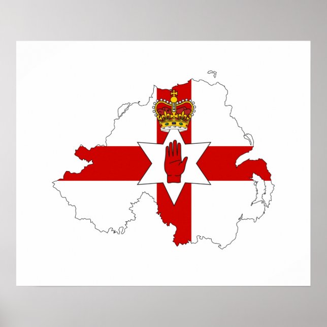 northern ireland flag map united kingdom country s poster (Front)