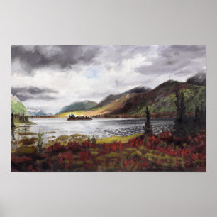 Northern Lake in Autumn: 17x11 Print
