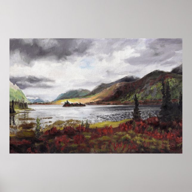 Northern Lake in Autumn: 36X24 Poster (Front)