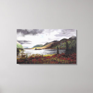 Northern Lake in Autumn: Canvas Print Uncropped