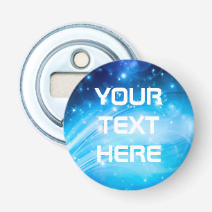 Northern Light Stars blue + your text & ideas Bottle Opener