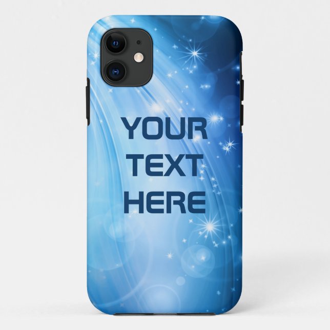 Northern Light Stars blue + your text & ideas Case-Mate iPhone Case (Back)