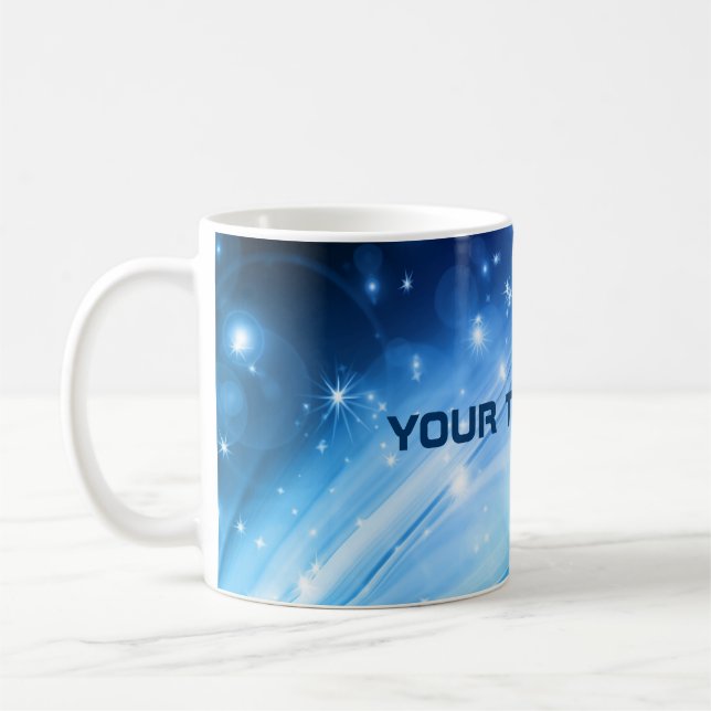 Northern Light Stars blue + your text & ideas Coffee Mug (Left)