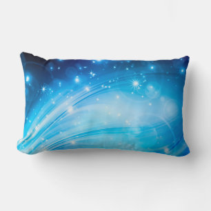 Northern Light Stars blue + your text & ideas Lumbar Cushion