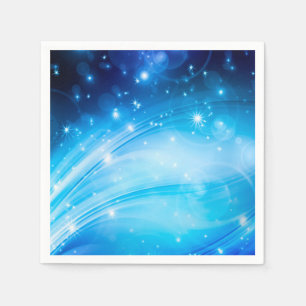 Northern Light Stars blue + your text & ideas Napkin