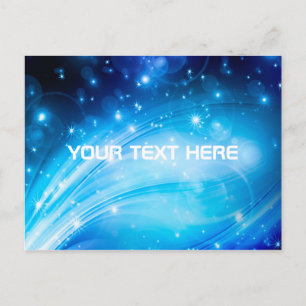 Northern Light Stars blue + your text & ideas Postcard