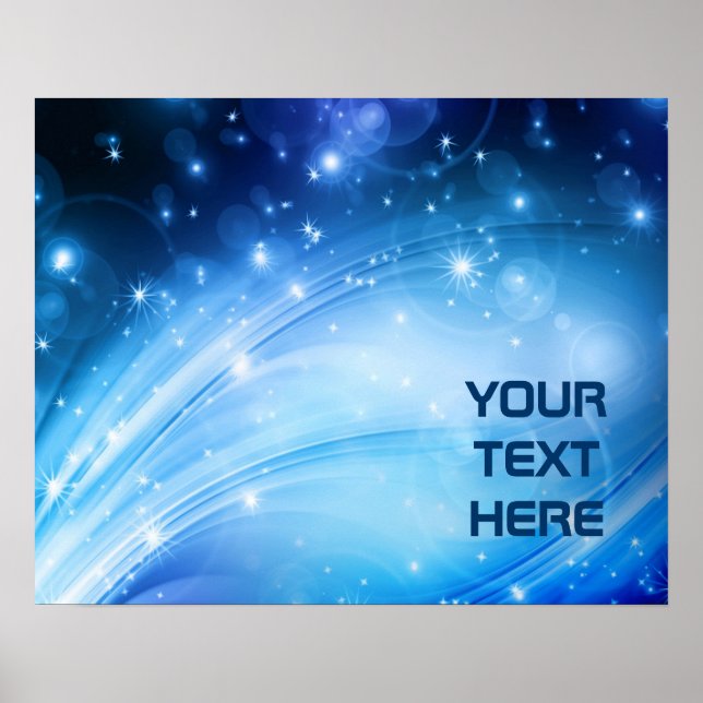 Northern Light Stars blue + your text & ideas Poster (Front)