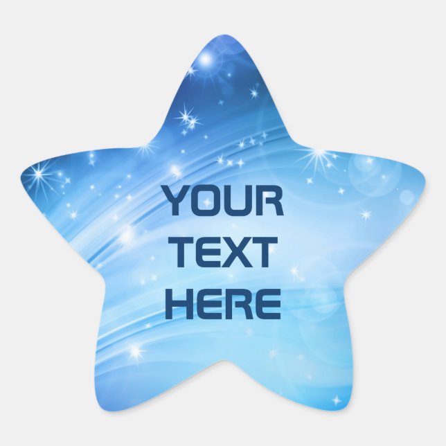 Northern Light Stars blue + your text & ideas Star Sticker (Front)