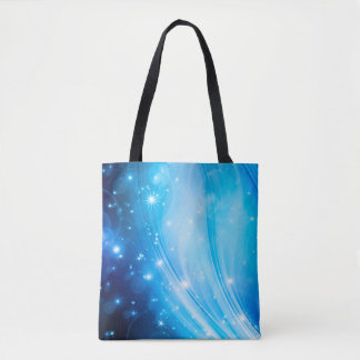 Northern Light Stars blue + your text & ideas Tote Bag