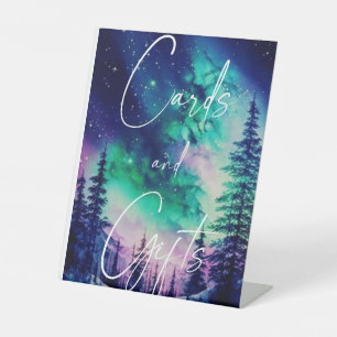 Northern Light Wedding Cards & Gifts Pedestal Sign