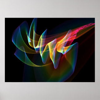 Northern Lights, Abstract Rainbow Aurora Colourful Poster