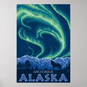 Northern Lights - Anchorage, Alaska Poster