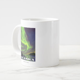 Northern Lights and Orcas Vintage Travel Large Coffee Mug