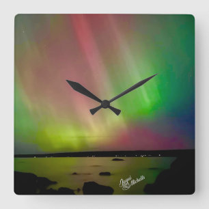 Northern Lights Aurora Borealis Clock