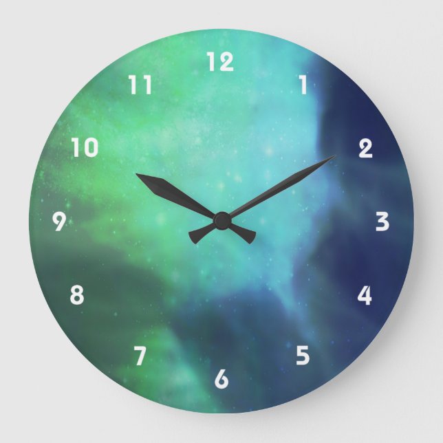 Northern Lights / Aurora Borealis Large Clock (Front)