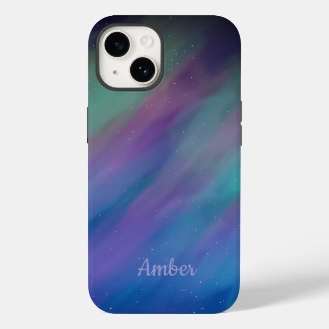 Northern Lights Aurora Borealis Night Personalised Case-Mate iPhone Case (Back)