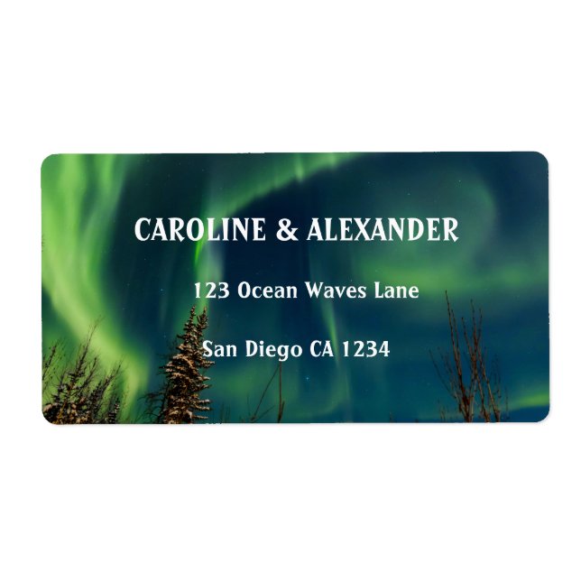 Northern Lights Aurora Borealis Night Sky Wedding  (Front)