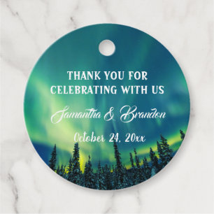 Northern Lights Aurora Borealis Night Sky Wedding Favour Tags