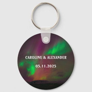 Northern Lights Aurora Borealis Night Sky Wedding  Key Ring