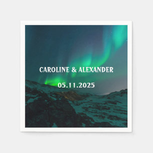 Northern Lights Aurora Borealis Night Sky Wedding Napkin