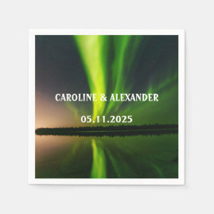 Northern Lights Aurora Borealis Night Sky Wedding Napkin