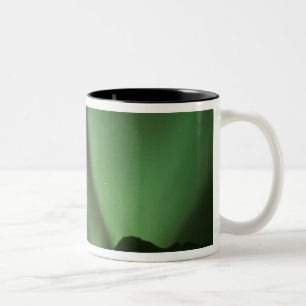 Northern lights, Aurora borealis on foothills of Two-Tone Coffee Mug