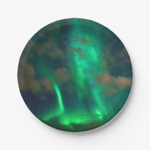 Northern Lights, Aurora Borealis Paper Plate