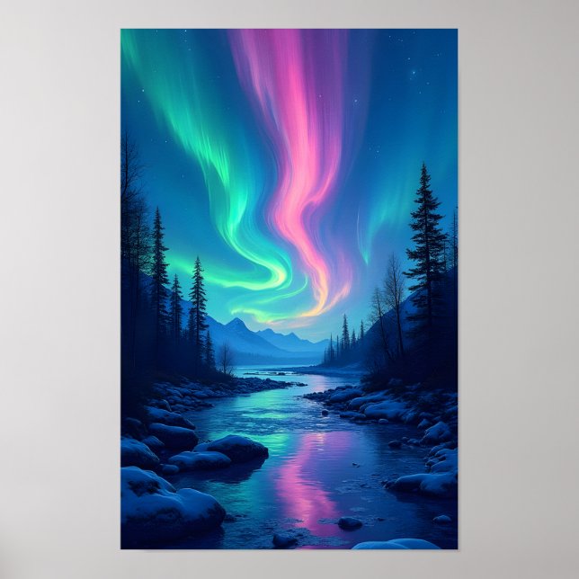 Northern Lights Aurora Borealis Poster (Front)