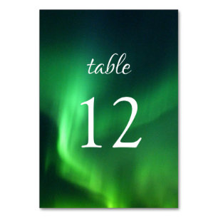 Northern Lights Aurora Borealis Wedding Table Number