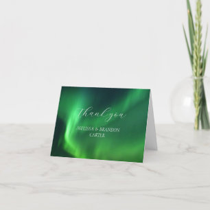 Northern Lights Aurora Borealis Wedding Thank you  Card