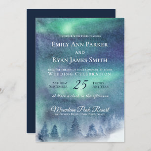 Northern Lights Aurora Sky Invitation