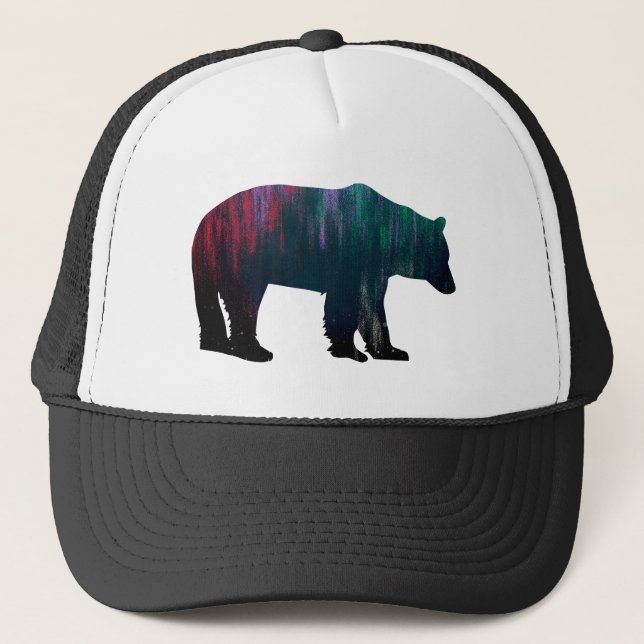Northern Lights Bear Trucker Hat (Front)