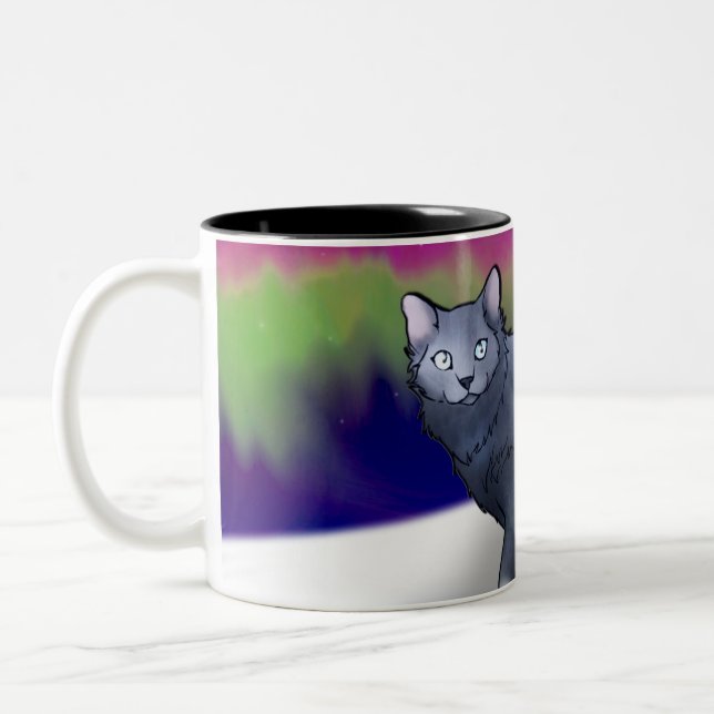 Northern Lights Cat (Aurora) Mug (Left)