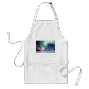 Northern Lights Chic Ribbon Of Lights Jade Glow Standard Apron