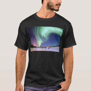 Northern Lights Chic Ribbon Of Lights Jade Glow T-Shirt