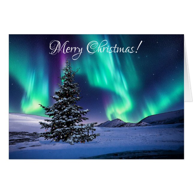 Northern Lights Christmas - 5" x 7" Art Card (Front Horizontal)